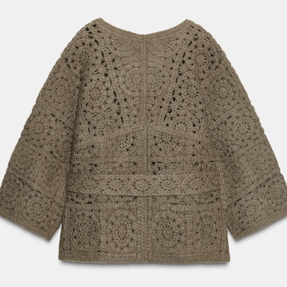 ZARA LIGHT KHAKI CARDIGAN WITH BELT πππ - Picture 6 of 9